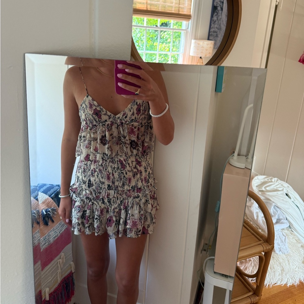 zara mini skirt + top floral set